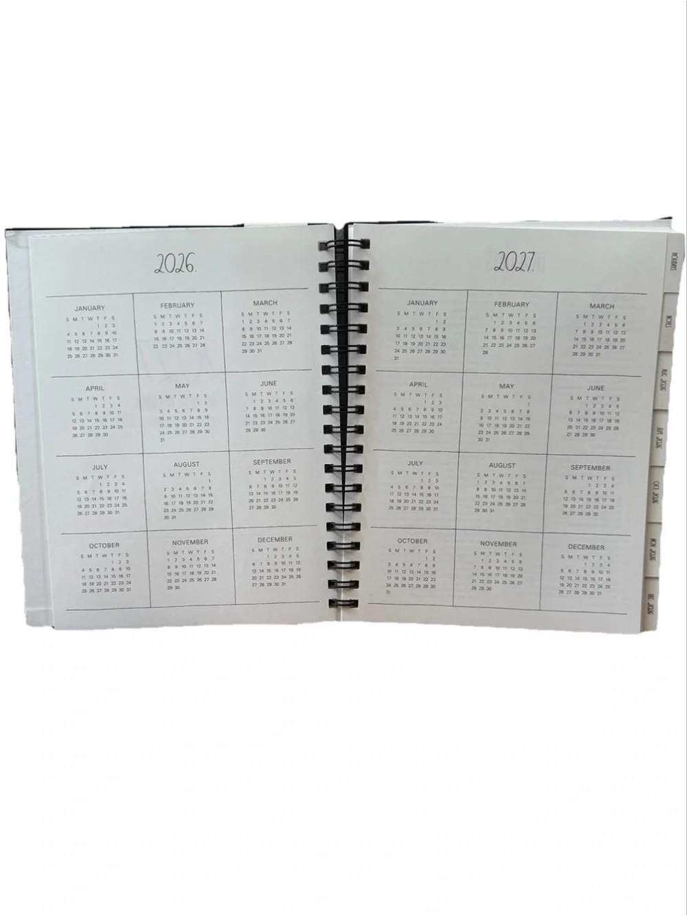 Rae Dunn 2027 PLANNER Hard Cover Spiral 17 months Planner Wheath Lemon  10x8”